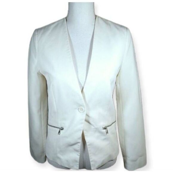 FOREVER 21 CREAM/WHITE BLAZER SZ.S EUC. - Picture 1 of 6